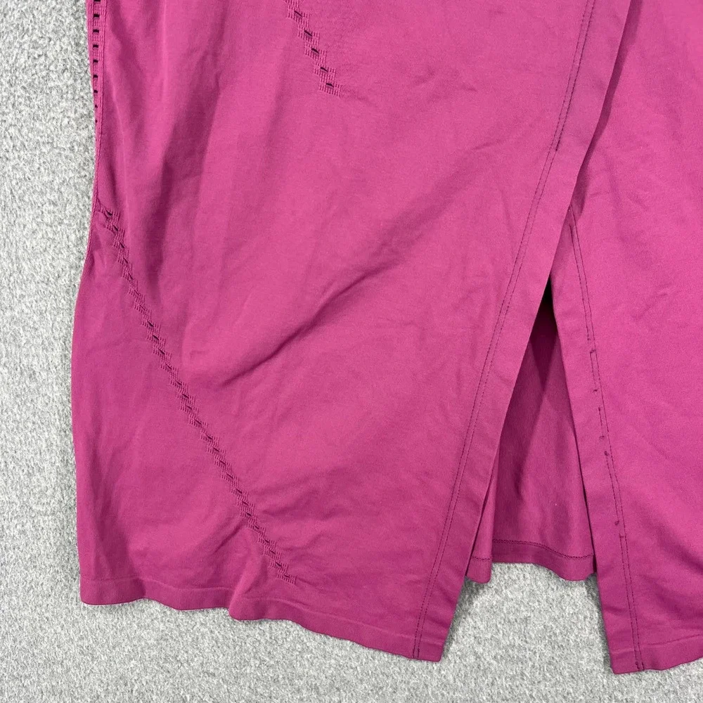 Athleta‎ Tank Top Womens Medium Purple Seamless Pointelle Split Back Activewear